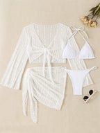 Damen Beach-Set mit transparentem Überwurf R&B