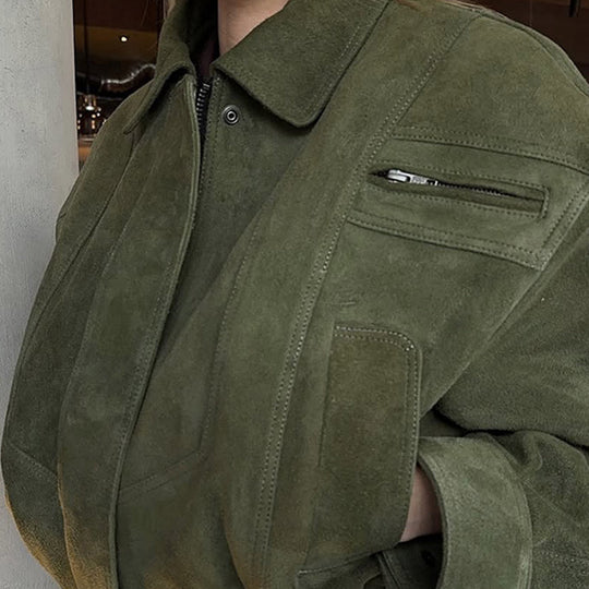 Damen Kunstlederjacke im modischen Cropped-Stil R&B
