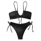 Damen Triangel-Bikini mit verstellbaren Schnürungen