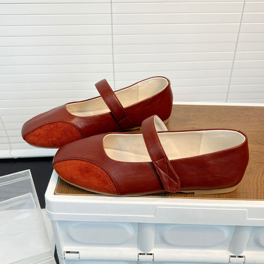 Damen Ballerinas mit modischem Riemenschluss aus hochwertigem Leder R&B