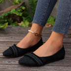 Damen elegante Ballerinas aus Denim mit Fransendetail R&B