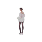 Damen luftige Bluse mit Rüschendetails R&B