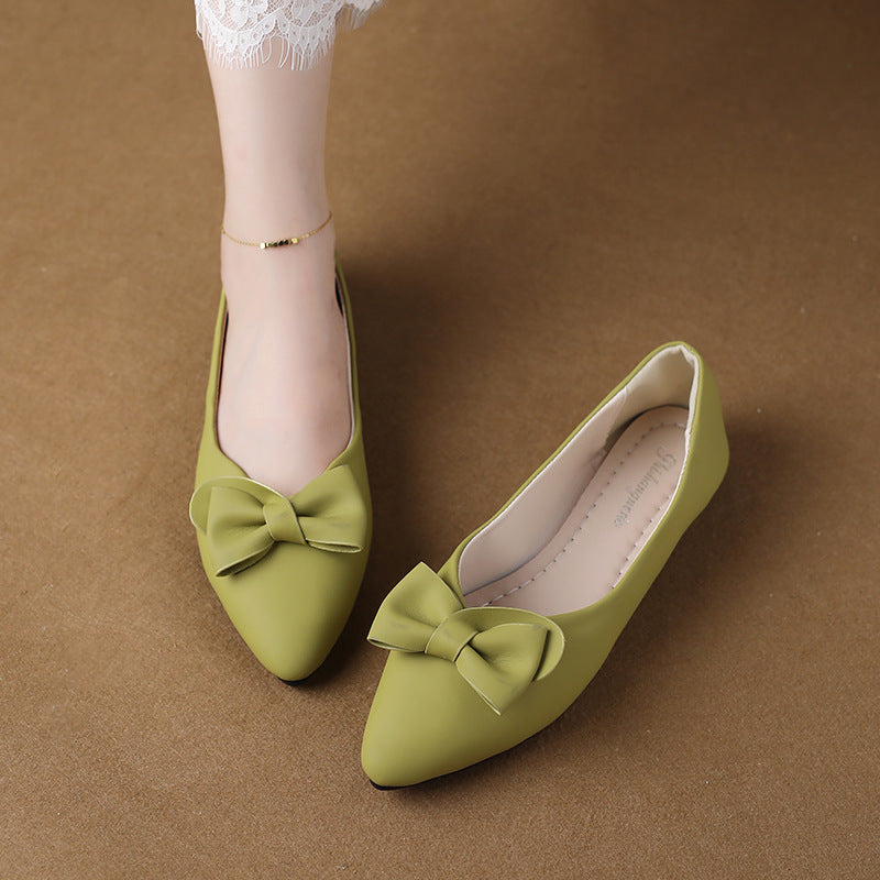 Damen Elegante Ballerinas mit modischem Schleifendetail