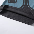 Damen lässiges Kurzarm-T-Shirt mit Raffung und grafischem Druck R&B