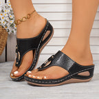 Damen Komfortable Zehentrenner-Sandalen mit modischem Schnitt und ergonomischem Fußbett R&B