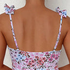 Damen Floral Design Badeanzug mit Rüschendetails