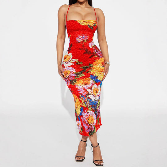 Damen Elegantes Spitzenkleid mit floralen Akzenten und verstellbaren Trägern R&B