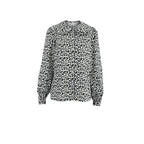 Damen Modische Bluse mit Leopardenmuster und voluminösen Ärmeln R&B
