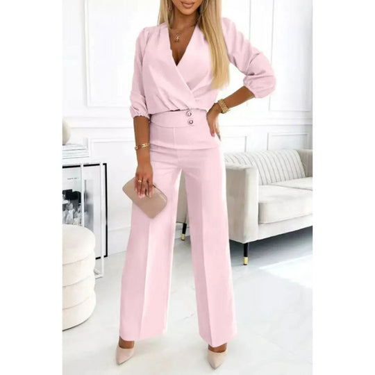 Damen elegantes Jumpsuit mit weiten Beinen R&B