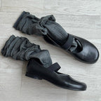 Damen Ballerinas mit elastischem Riemchen und hochwertiger Lederoberfläche R&B