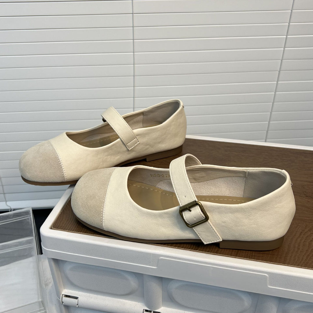 Damen klassische Ballerinas mit verstellbarem Riemen und bequemer Innensohle R&B
