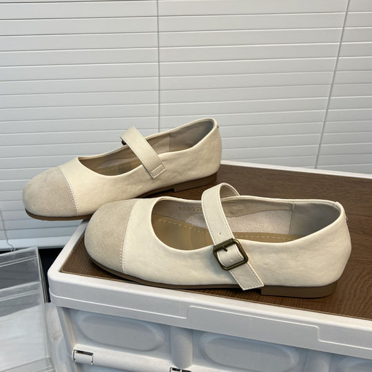 Damen klassische Ballerinas mit verstellbarem Riemen und bequemer Innensohle R&B