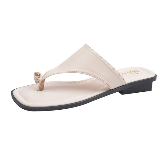 Damen elegante Zehentrenner-Pantoletten mit dekorativem Schmuckdetail R&B