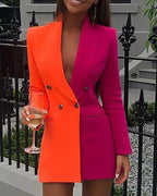 Damen Blazer-Kleid im modernen Zwei-Ton-Stil R&B