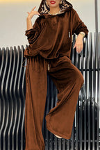 Damen Freizeit-Hosenset aus weichem Velours R&B