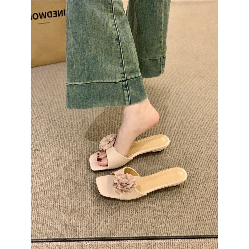 Damen elegante Mules mit floralem Detail R&B