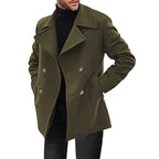 Herren klassischer Peacoat mit modischem Revers und eleganten Knopfdetails R&B