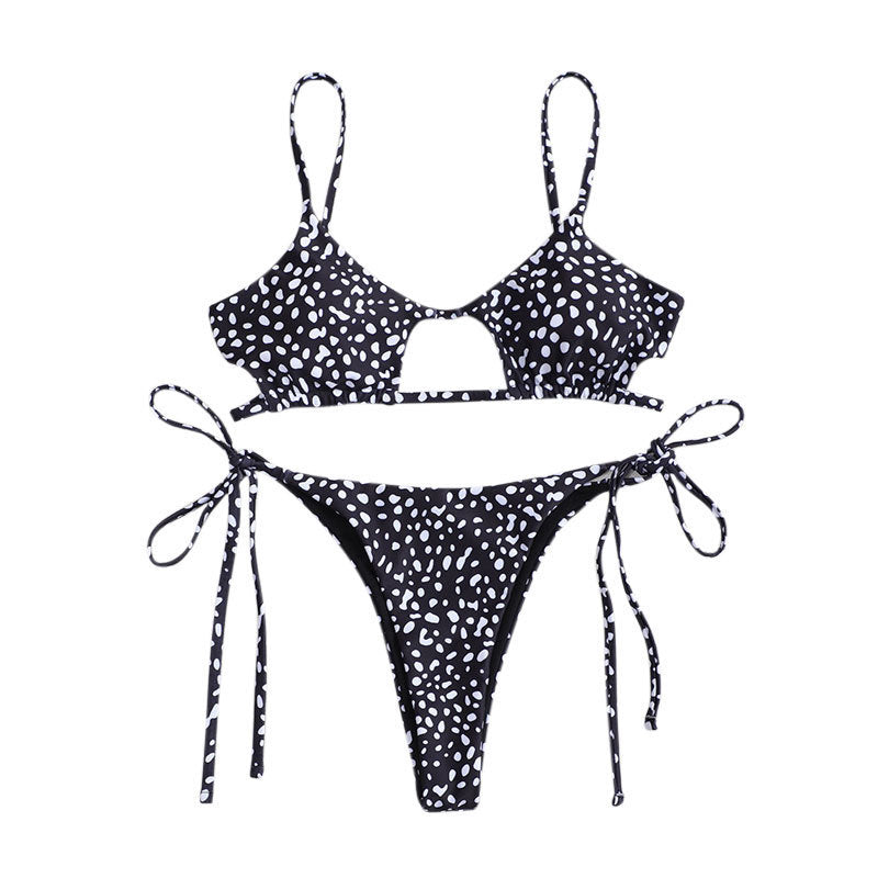 Damen Triangel-Bikini-Set mit asymmetrischem Schnitt und verspieltem Design R&B