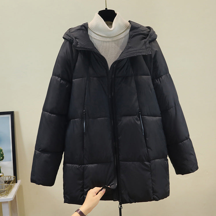 Damen Komfortable und stylische Pufferjacke mit Kapuze und praktischen Reißverschlusstaschen R&B