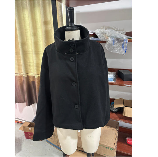 Damen modische Wolljacke mit strukturiertem Kragen und elegantem Schnitt R&B
