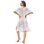 Damen eleganter durchsichtiger Häkel-Strandüberwurf
