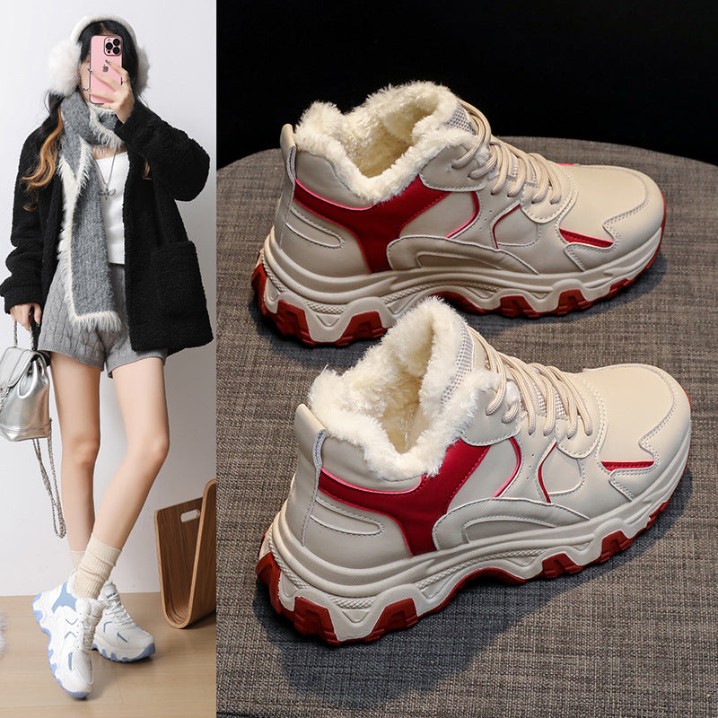 Damen Warmgefütterte High-Top Sneakers mit strapazierfähigem Obermaterial R&B
