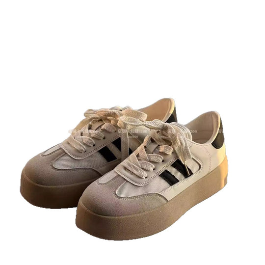 Damen Sportliche Plateau-Sneaker mit atmungsaktiver Obermaterialkombination R&B