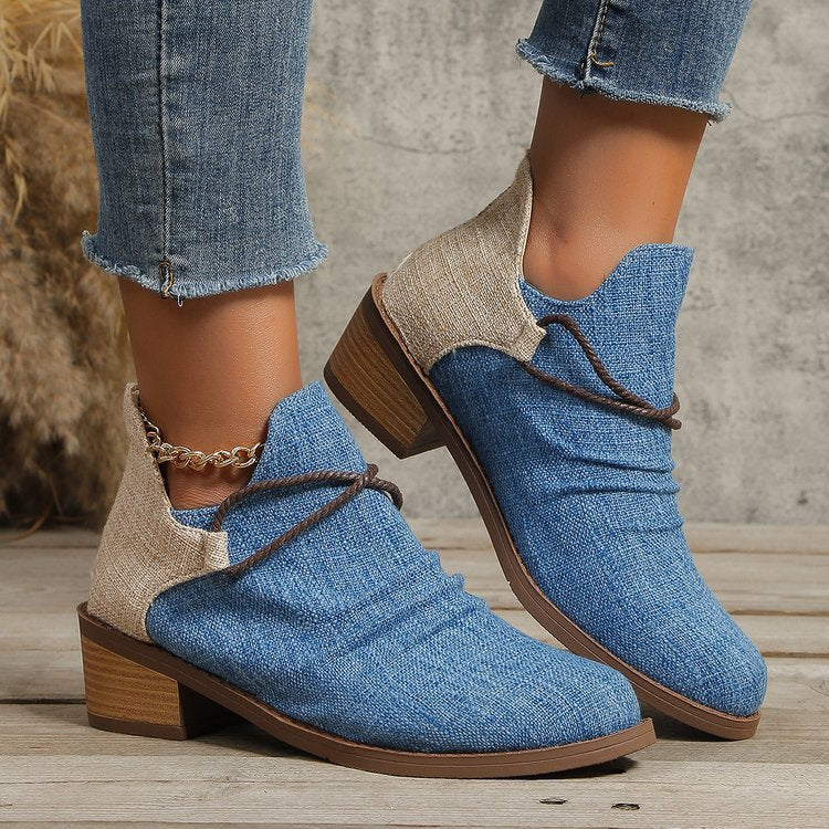 Damen modische Ankle Boots mit flexiblem Riemendesign und rutschfester Sohle R&B