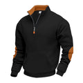 Herren Hochwertiger Stehkragenpullover aus atmungsaktivem Material mit Reißverschluss und Kontrastakzenten R&B