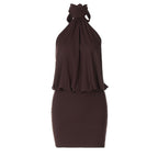 Damen Halterkleid mit figurbetonter Silhouette und fließendem Rock R&B