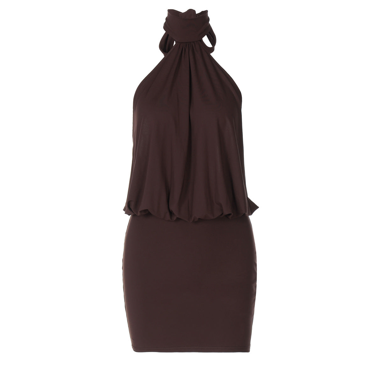Damen Halterkleid mit figurbetonter Silhouette und fließendem Rock R&B