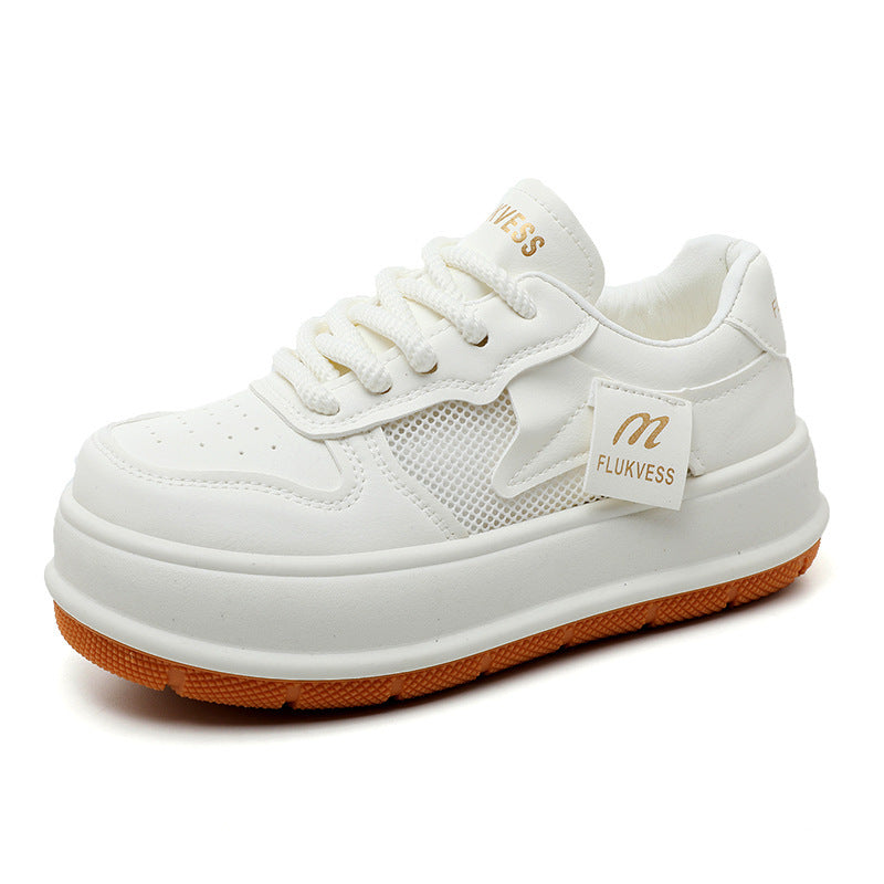 Damen modische Plateau Sneakers mit atmungsaktiver Mesh-Oberfläche und dämpfendem Sohlenprofil R&B