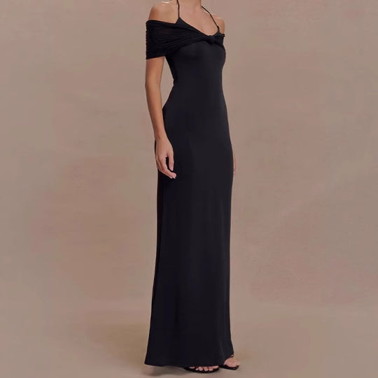 Damen Elegantes Maxikleid mit raffiniertem Schulterdesign R&B