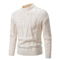 Herren Strickpullover mit klassischem Zopfdesign und hohem Kragen R&B