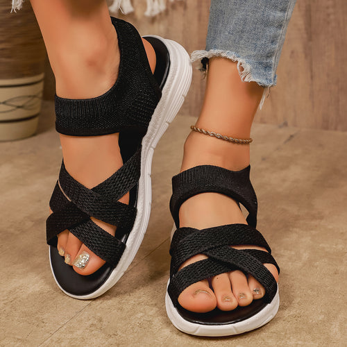 Damen Sportliche Freizeitsandalen mit atmungsaktiver Strickoberfläche R&B