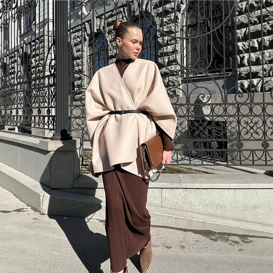 Damen modische Capeshirt mit asymmetrischem Design R&B