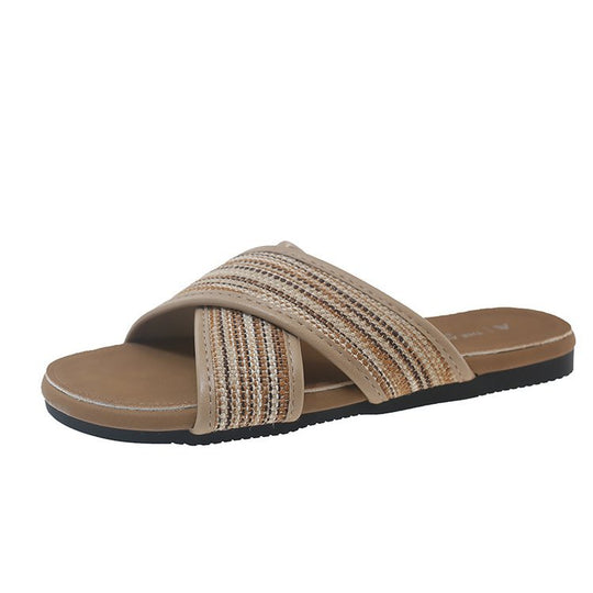 Damen modische Sandalen mit Pompons R&B