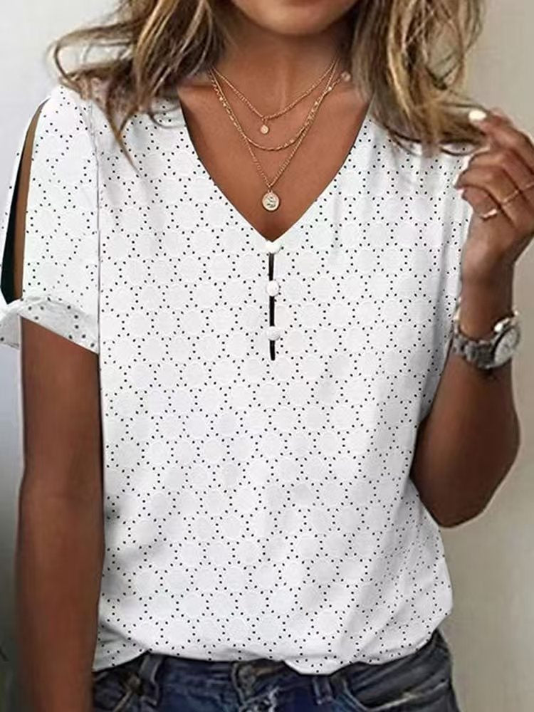 Damen Glitzernde V-Pullover Bluse