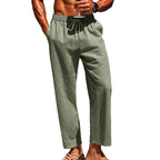Herren Sommerliche Freizeithose mit weichem, atmungsaktivem Baumwollmaterial und elastischem Bund R&B