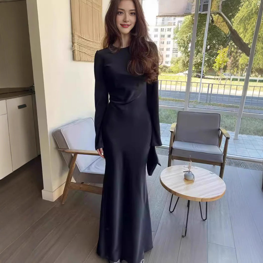 Damen Elegantes Maxikleid mit schmeichelndem Schnitt und ausgestellten Ärmeln