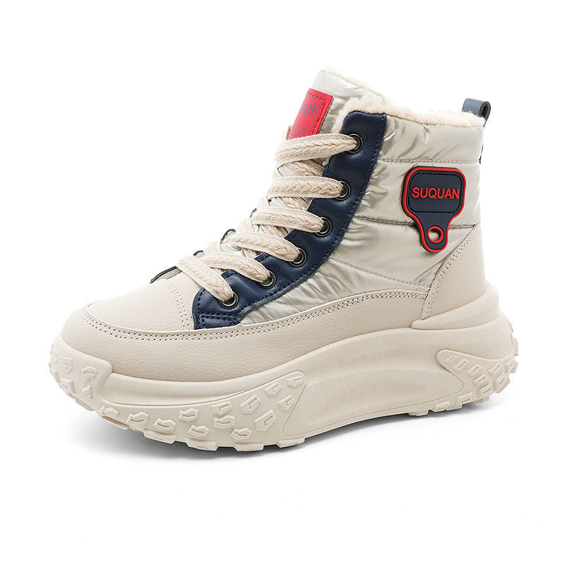 Damen Winterliche High-Top Sneaker mit kuscheligem Innenfutter und robustem Sohlenprofil R&B