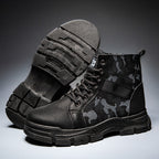 Damen modische camouflierte Ankle Boots mit rutschfester Sohle und elastischem Einsatz R&B