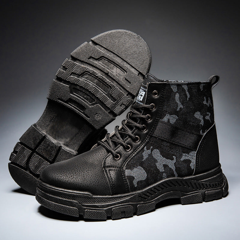 Damen modische camouflierte Ankle Boots mit rutschfester Sohle und elastischem Einsatz R&B