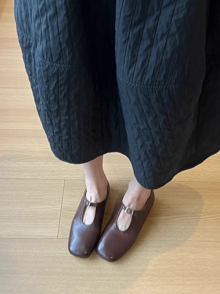 Damen elegante Mary Jane Schuhe mit modischem Riemen und weichem Leder R&B