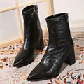 Damen Elegante Stiefeletten mit blockierbarem Reißverschluss und spitzem Design R&B