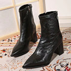 Damen Elegante Stiefeletten mit blockierbarem Reißverschluss und spitzem Design R&B