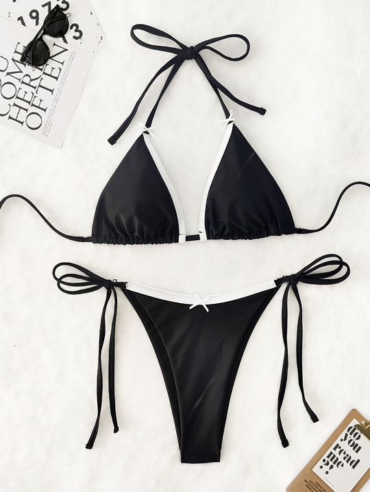 Damen Triangel-Bikini mit verspielten Bindebändern R&B