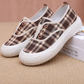 Damen Sportliche Slip-On Sneakers mit klassischem Karomuster R&B