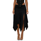 Damen asymmetrischer Wickelrock mit Raffung R&B