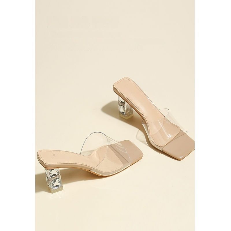 Damen elegante transparente Mules R&B